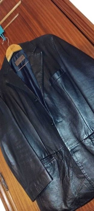 Casaco preto de pele genuína / marca Orix