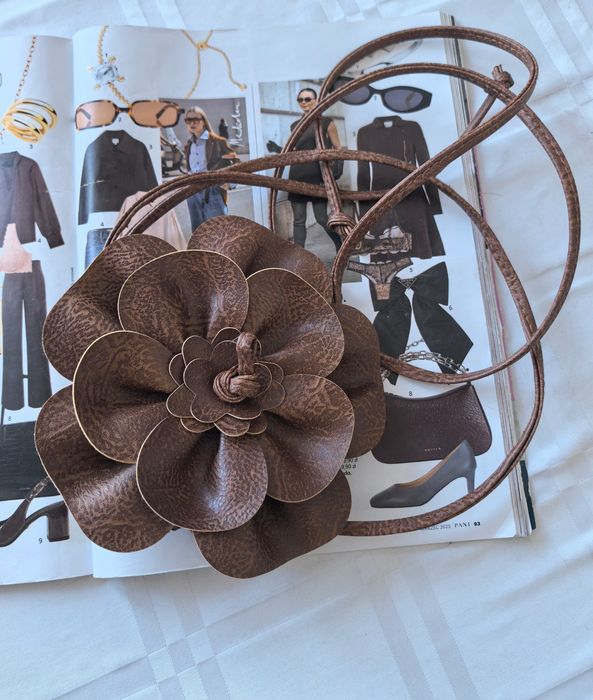 Viral Pasek Kwiat Brązowy vintyge