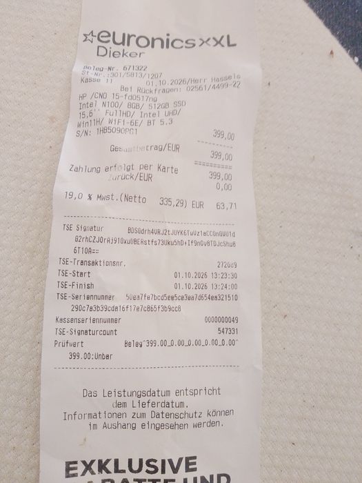 Laptop HP /cno 15-fdo517ng