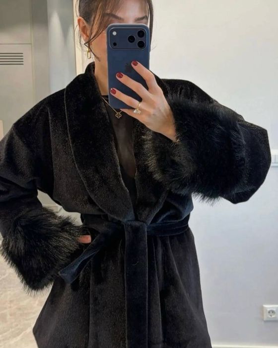 Шуба з утепленням/ жіноча шуба в стилі old money/ шуба з хутром