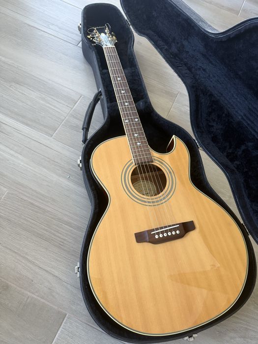 Guitarra acustica Epiphone PR 5E natural com caixa