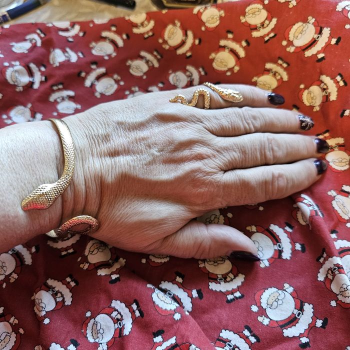 Zestaw branzoletka +pierścionek żmijka