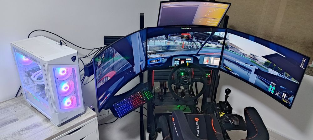 Setup SimRacing Profissional Completo – Como Novo e na Garantia