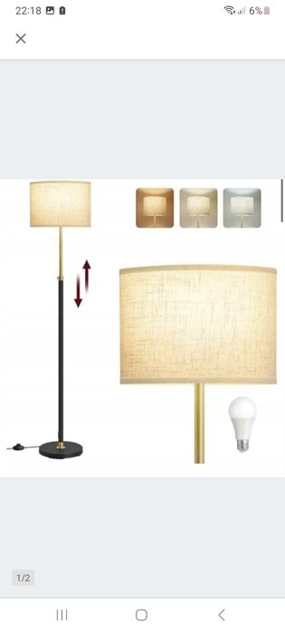 Lampa stojąca podłogowa regulowana