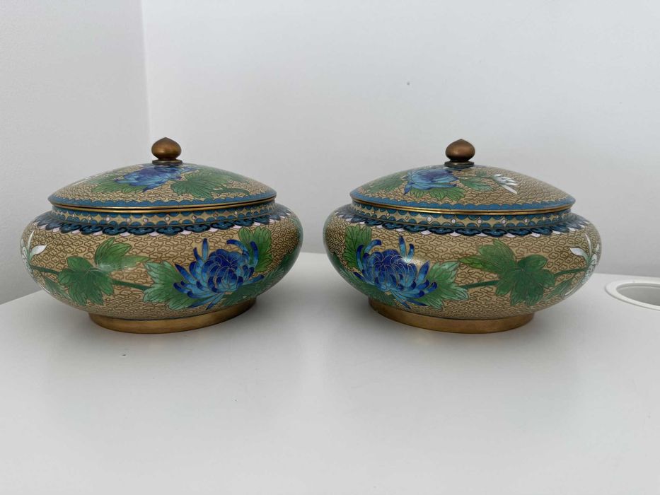 Par de caixas chinesas em Cloisonné