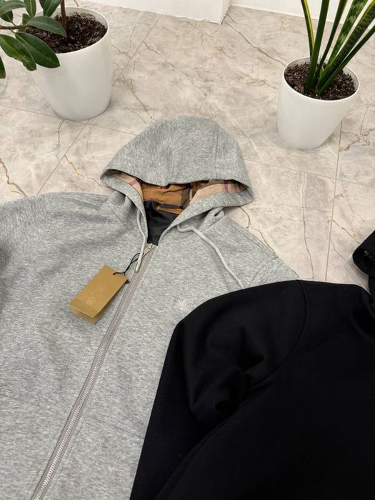 Зіп худі Burberry, кофта барбери, черная зипка барбери