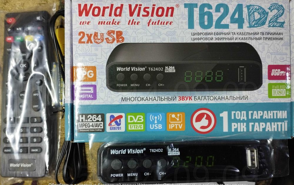 Тюнер Т2 бюджетный с Wi-Fi Интернетом World Vision T624D2