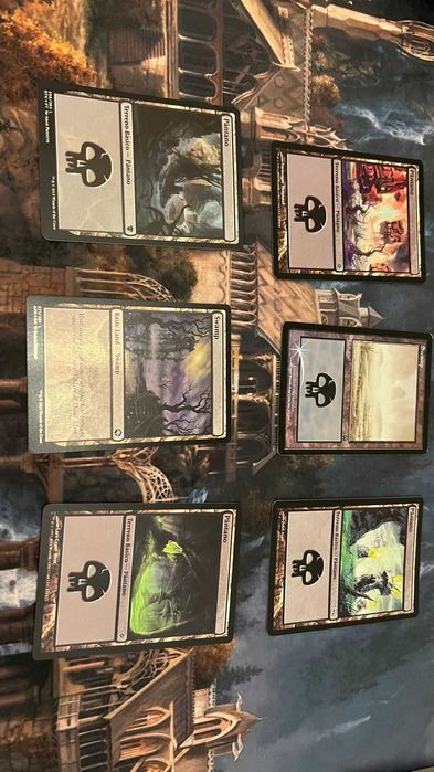 Terrenos Foil Magic The Gathering + 120 cartas comuns + 300 Sleeves