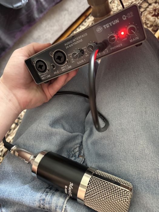 Звукова карта TEYUN Q22 USB, студійний інтерфейс, мікшер