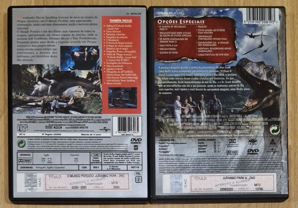 Dvds Jurassic Park