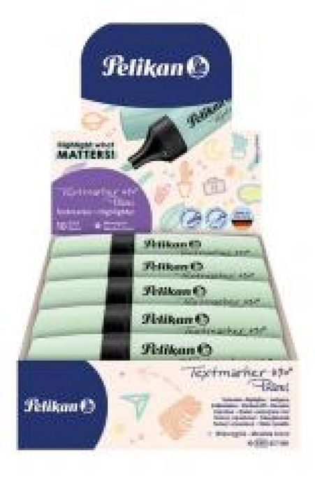 Zakreślacz 490 Pastell zielony (10szt) PELIKAN pudełko,118x114 mm