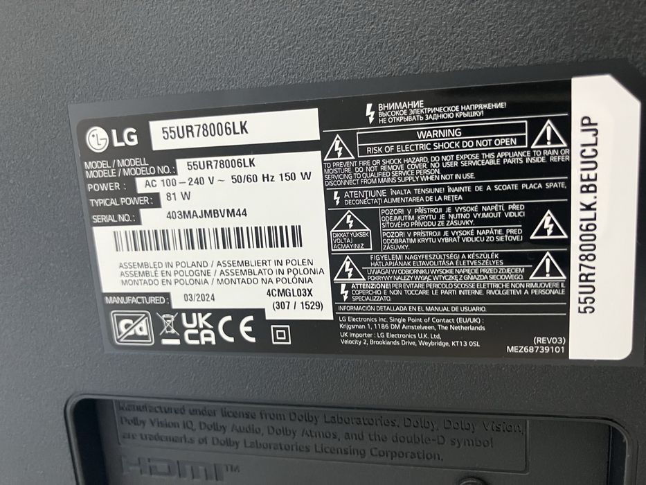 TV LG 55 polegadas 4K