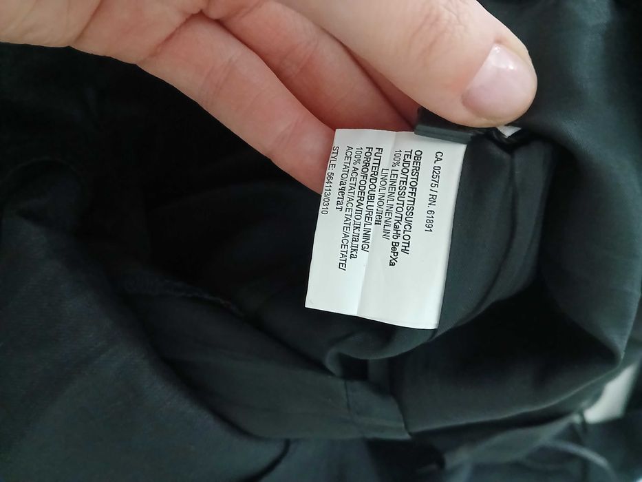 Sukienka maxi len czarna 100% len