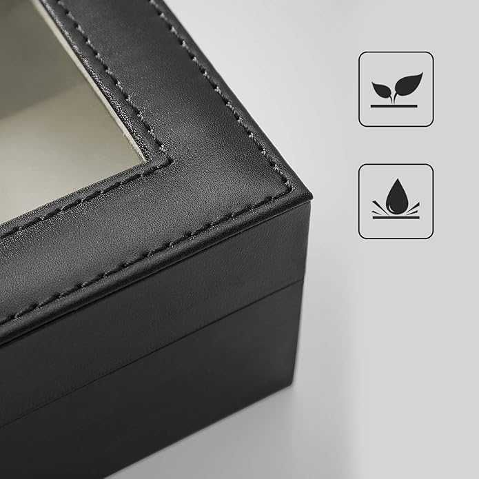 Organizer pudełko etui zegarki na 6 szt SONGMICS czarne nowe premium