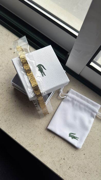 Pulseira Lacoste Homem Dourada – Nova com Caixa