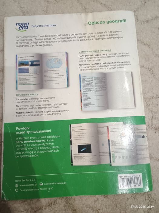 Karta pracy ucznia do geografii dla klasy pierwszej szkoły średniej
