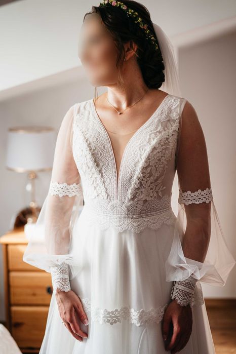 Suknia ślubna boho/glam rozmiar 40/42