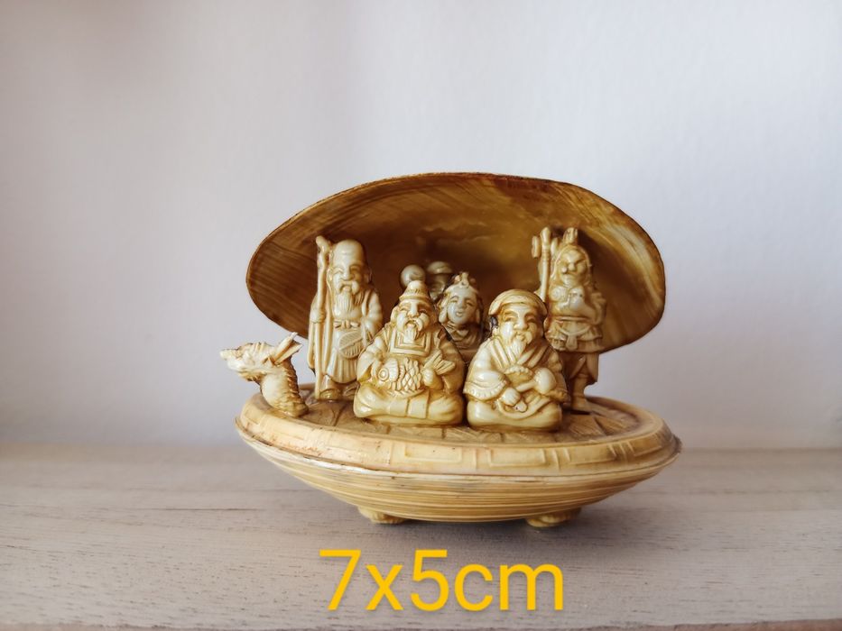 Peça antiga 40s Concha 7 Deuses da Sorte