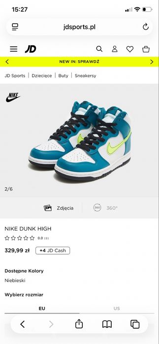 Buty Nike Dunk High r.36