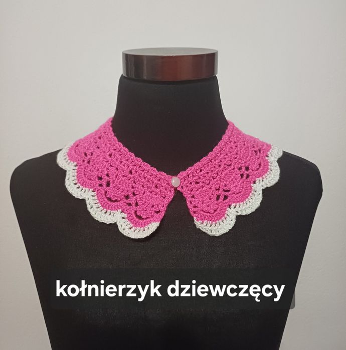 Okazja kołnierzyk szydełkowy hand made