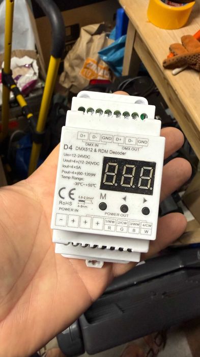 Dekoder DMX D4 DMX512 RDM 4-kanałowy dimmer RGBW do LED na szynę DIN