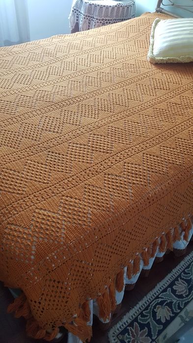 Colcha em lã feita à mão