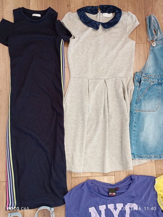 Wielka paka ubrań dla dziewczynki rozmiar 146-152