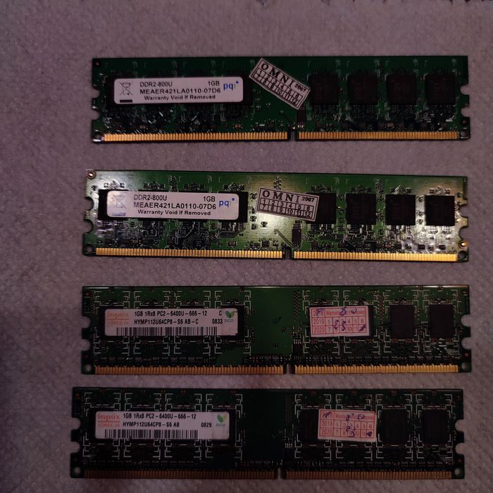 Оперативная память DDR2 1GB для ПК и DDR3 1GB-1333 для ноутбука