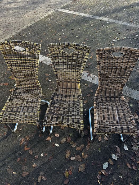 Крісло  стілець хромоване з плетінням