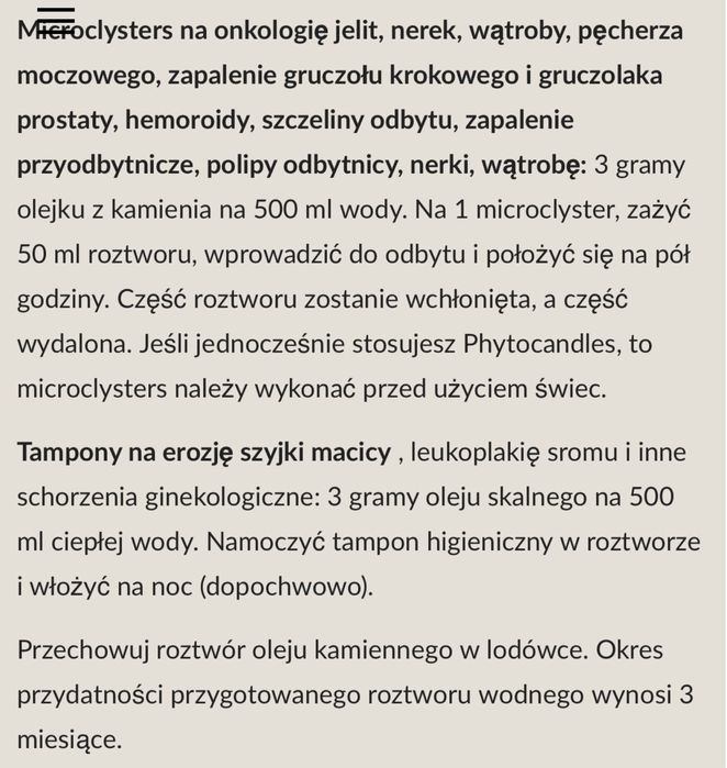 Olej Kamienny Białe Mumio Brakshun