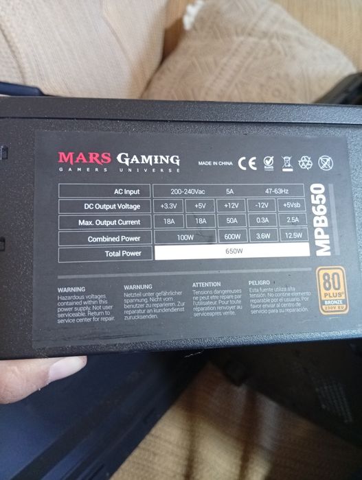 Fonte Alimentação Avariada - ATX Mars Gaming