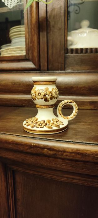 Ceramiczny świecxnik PRL