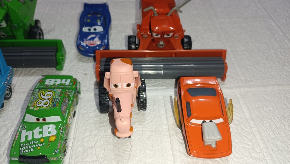 Уцінка! Металеві машинки Тачки Маквин, Метр, Кінг, трейлер, комбайн