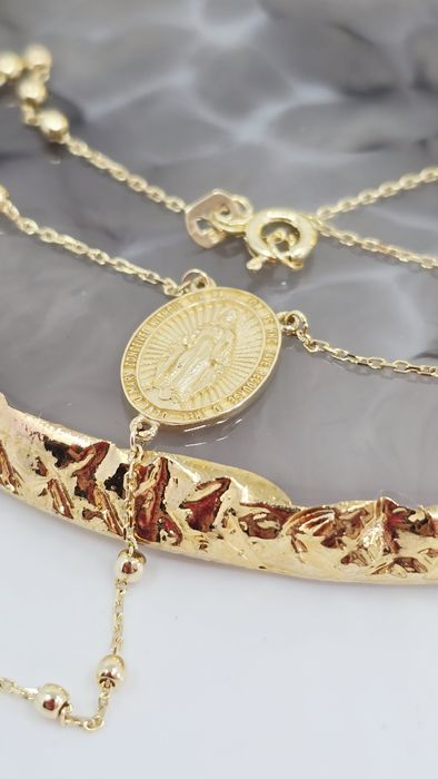 Złoty łańcuszek różaniec próba 585 14k