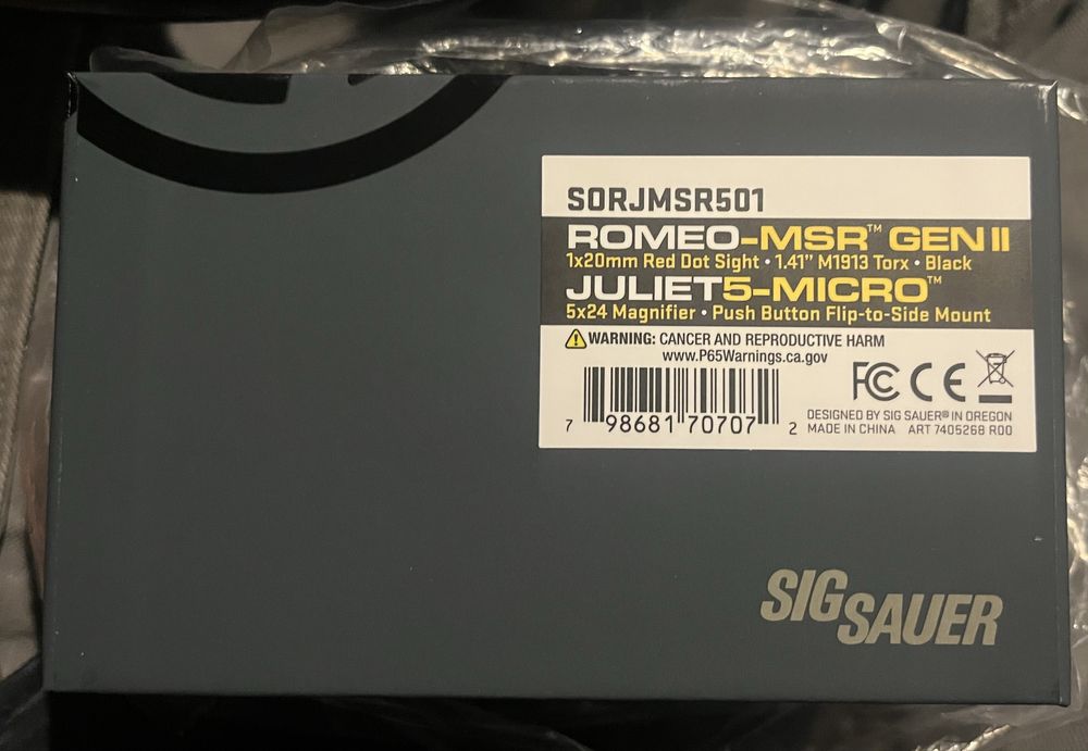 Колiматор Sig Sauer Romeo5 gen2 MOA та магнiфер Juliet5Х-Micro 5X22MM