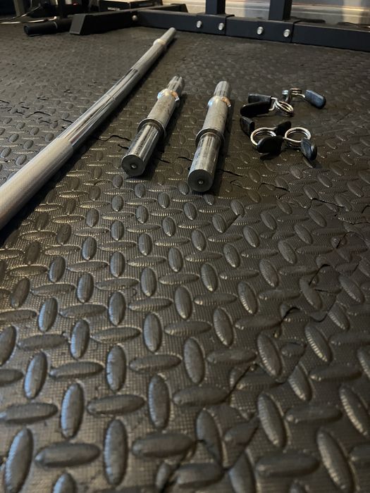Barra 155cm e Halteres de Musculação - 28mm (Decathlon) (só as barras)