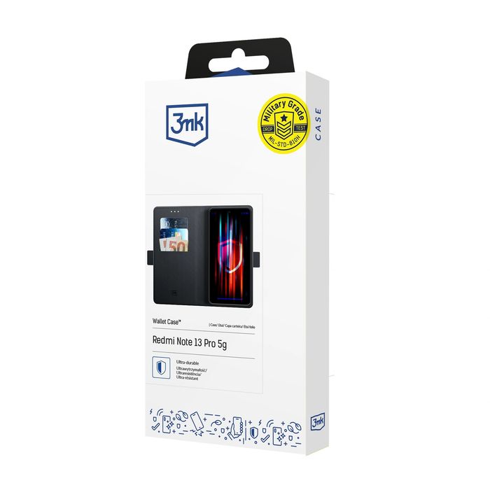 Etui 3mk Wallet Case z klapką na Xiaomi Redmi Note 13 Pro 5G - czarne