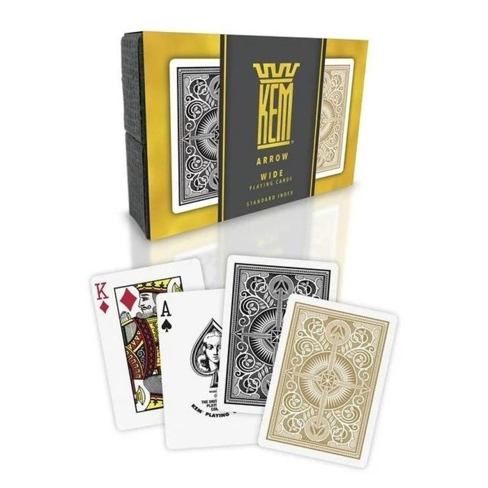 Karty Poker zestaw czarno-złote Quint drewniane,