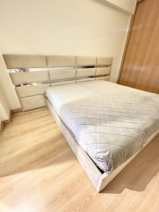Cama cabeceira creme ( sem colchao) estrado elevatorio