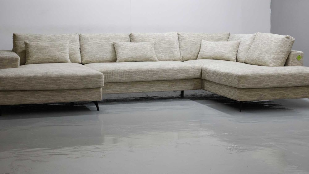 TDJ Nowy wieli narożnik U beżowa tkanina rogówka kanapa boucle sofa