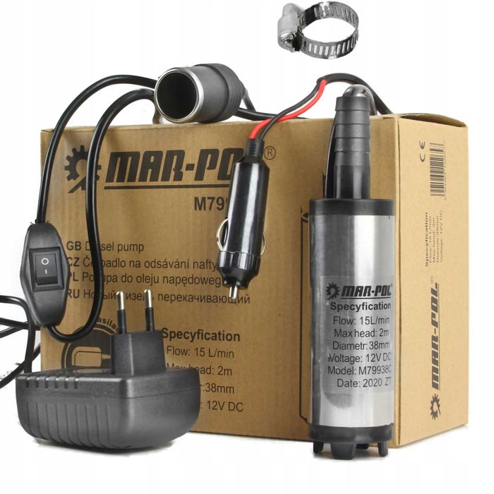 Pompka pompa do spuszczania paliwa oleju Zasilacz 12V