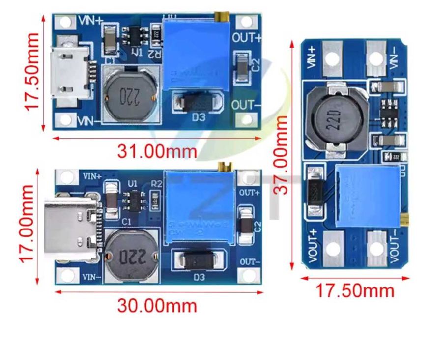 Модуль підвищення напруги MT3608 DC-DC  2шт- 120грн.
