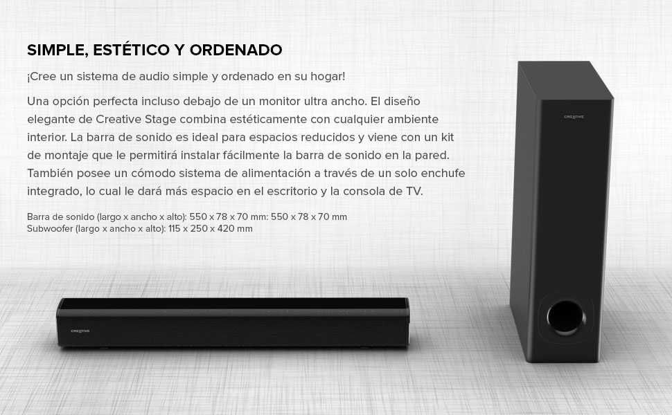 Creative Stage 2.1 Barra de som com subwoofer