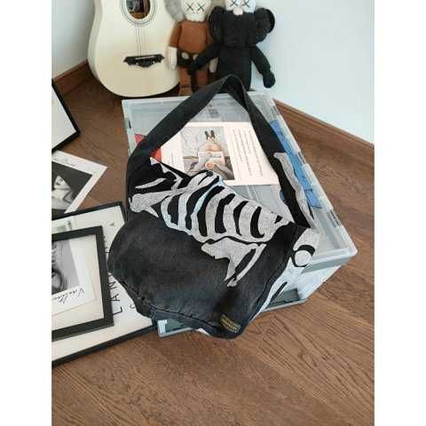 сумка через плече полосатая Limited Edition Denim Crossbody Bag Jean