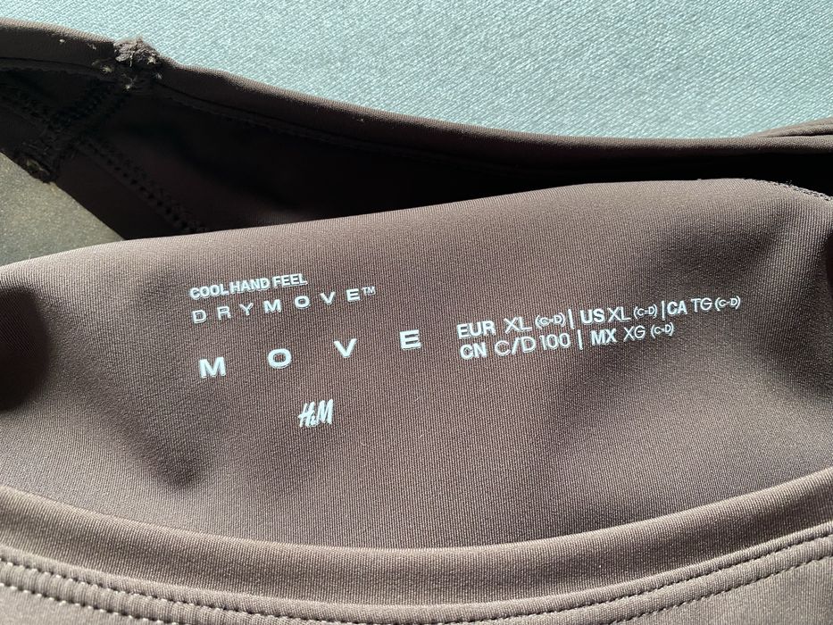 H&M Move Sportowy Biustonosz Medium Support Softmove Ciepły Brąz XL