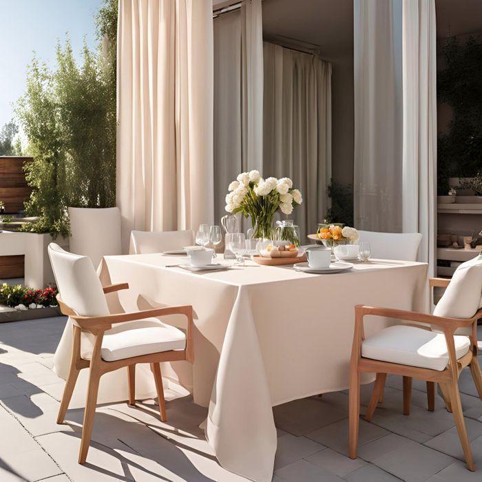 Obrus tkanina tarasowa Luza 140x180cm wanilia 110 x 150 [cm]