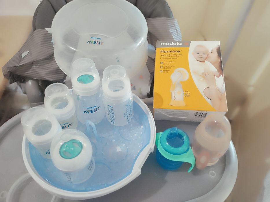 Combo.   Breast pump manual, Biberões, Esterilizador