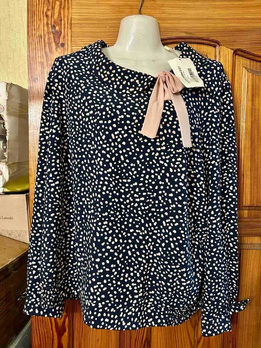 Блузка в горошок/пастель на зав’язці, Gražja, 54 р.