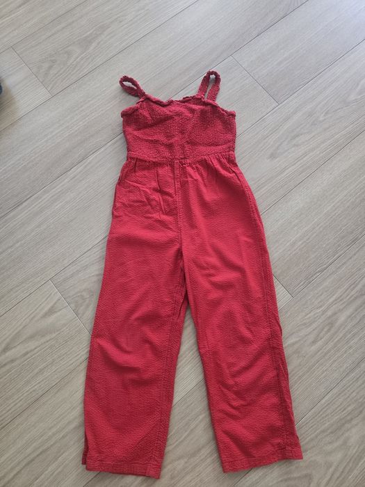 Czerwony kombinezon r. 134 h&m bawełna