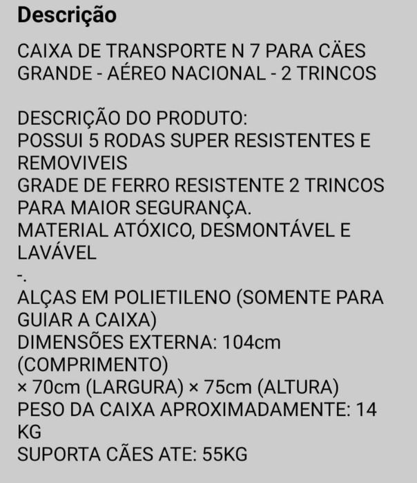 Caixa de trasporte pet